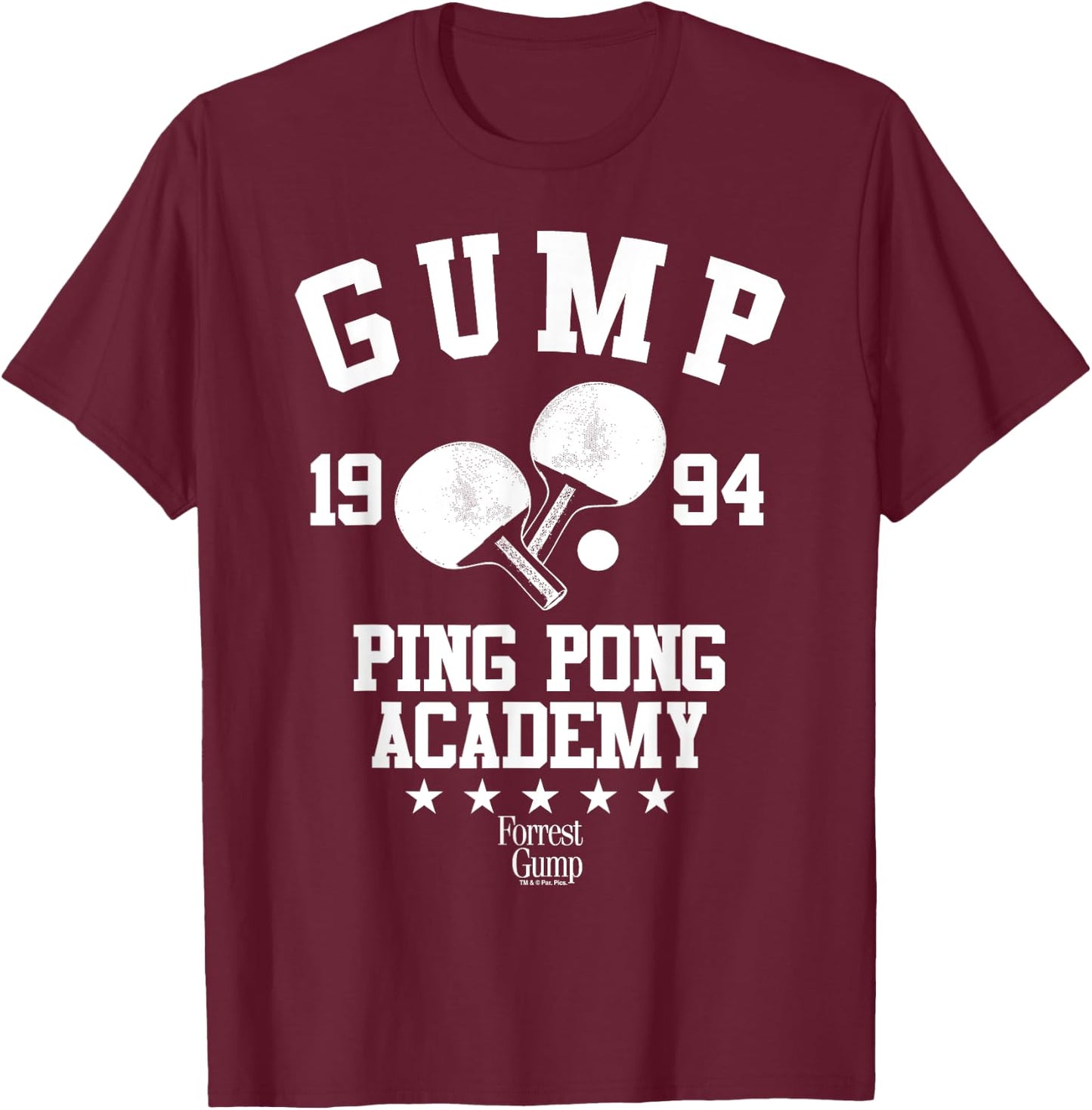 Forrest Gump Ping Pong Academy 1994 T-Shirt - T-Shirt | Maroon