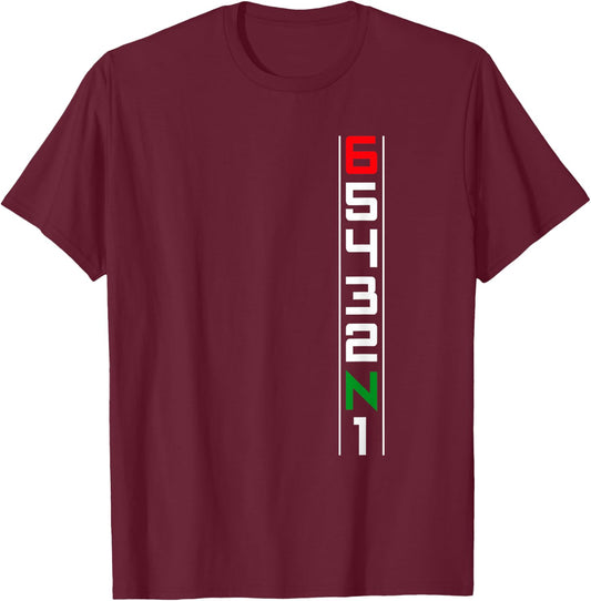 Motorcycle Gear Shift Six Speed One Down Five Up T-Shirt - T-Shirt | Maroon