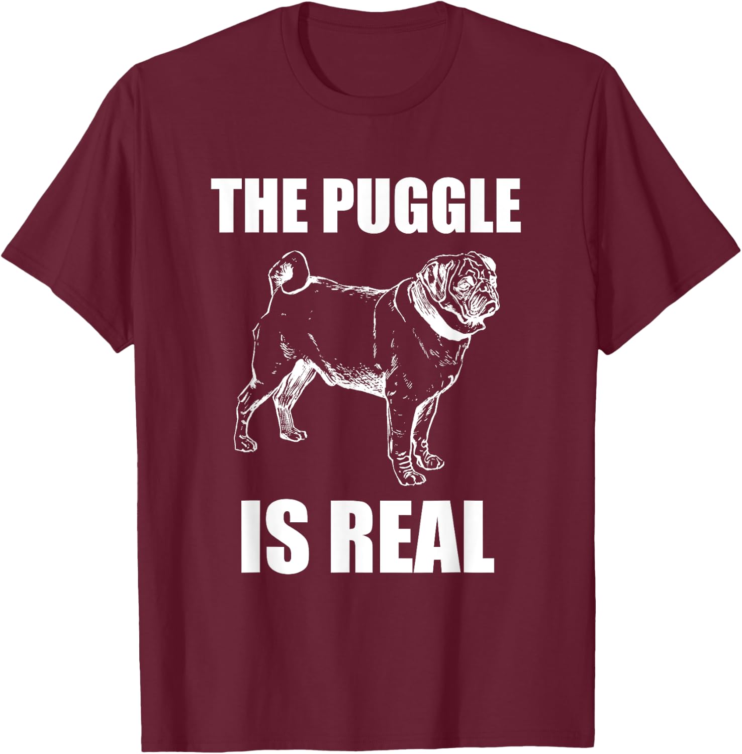 The Puggle is Real t shirt T-Shirt - T-Shirt | Maroon