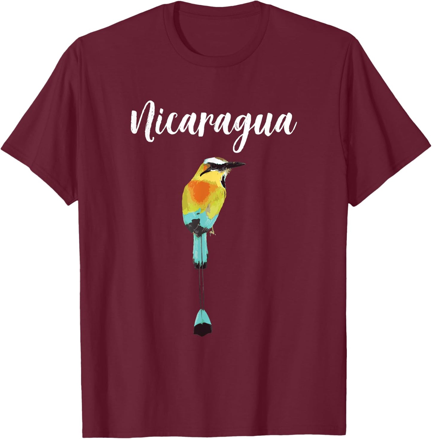 Nicaragua Guardabarranco Nicaraguan Bird Nica SOS Managua T-Shirt - T-Shirt | Maroon