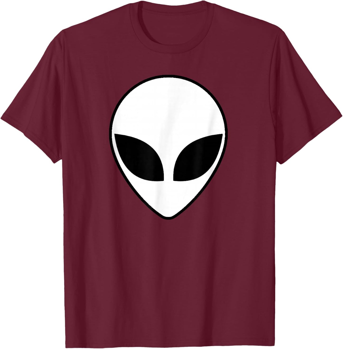 White Alien Head Extraterrestrial Believe T Shirt Men Women T-Shirt - T-Shirt | Maroon