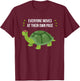 Funny Turtle Motivational Running T-Shirt - T-Shirt | Maroon