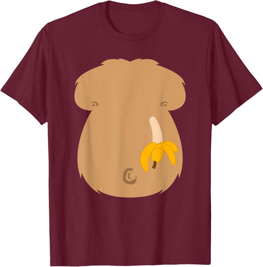 Halloween Gorilla Monkey Chest Lazy DIY Costume Funny Shirt T-Shirt - T-Shirt | Maroon