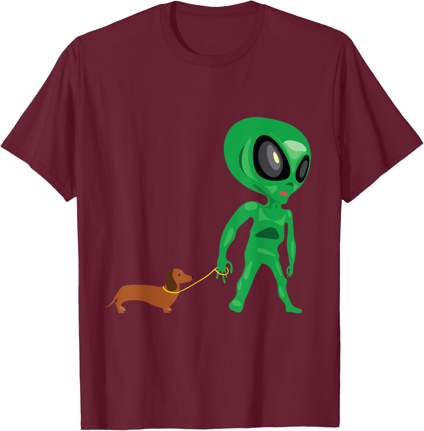 Funny Dachshund Alien Wiener Dog Women T-Shirt - T-Shirt | Maroon