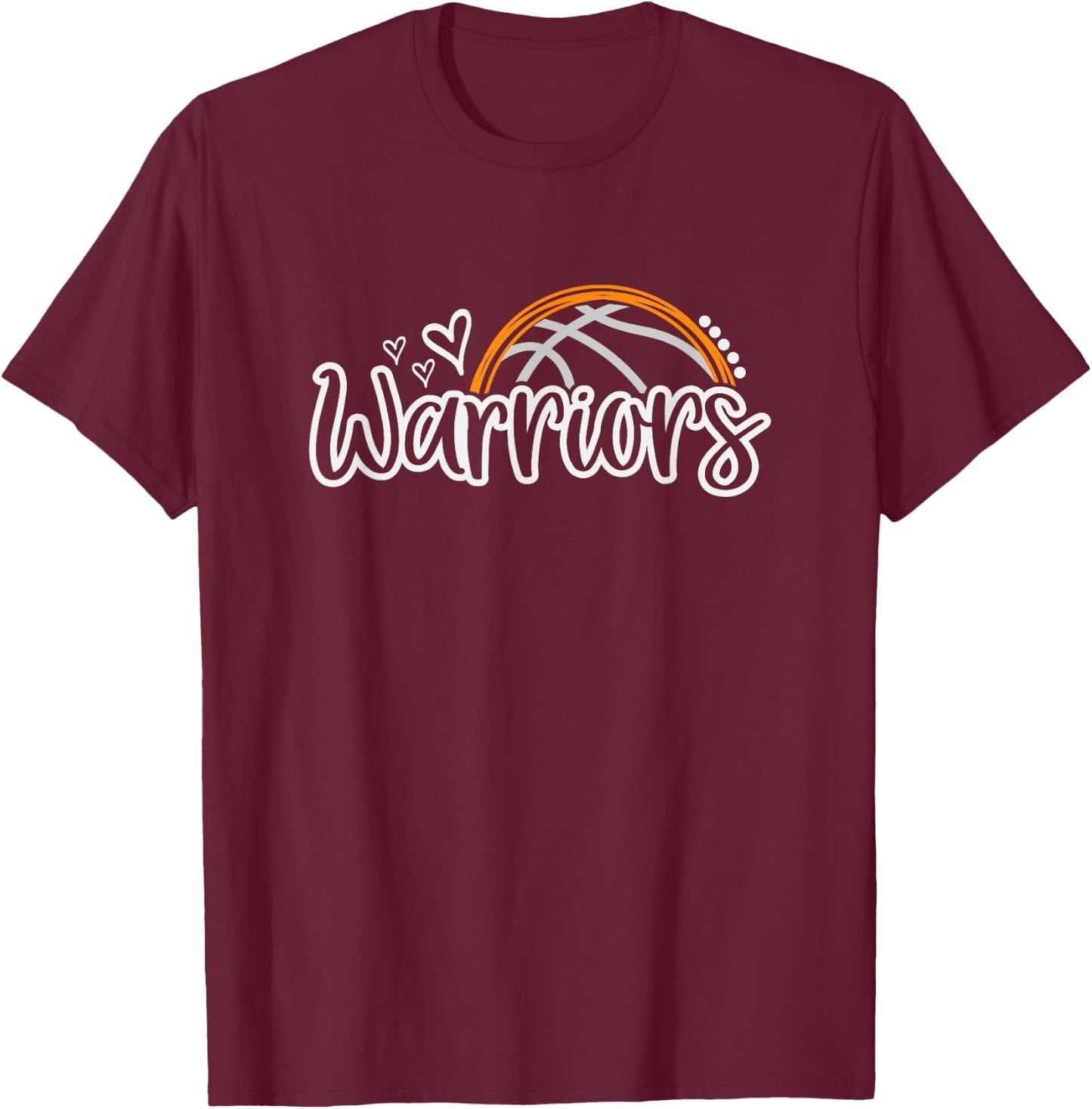 Basketball Warriors School Sports Fan Team Spirit T-Shirt - T-Shirt | Maroon