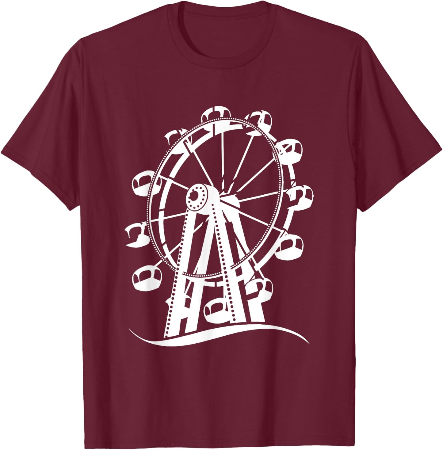 Ferris Wheel Adventure Ride Family Day Carnival T-Shirt - T-Shirt | Maroon