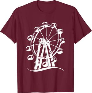 Ferris Wheel Adventure Ride Family Day Carnival T-Shirt - T-Shirt | Maroon