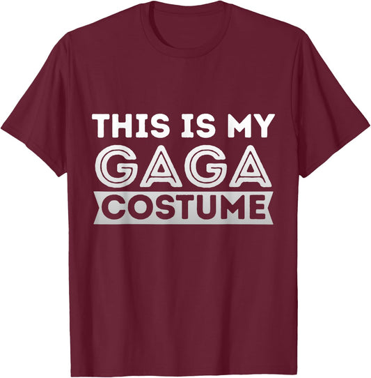 This Is My Gaga Costume Lazy Halloween T-Shirt - T-Shirt | Maroon