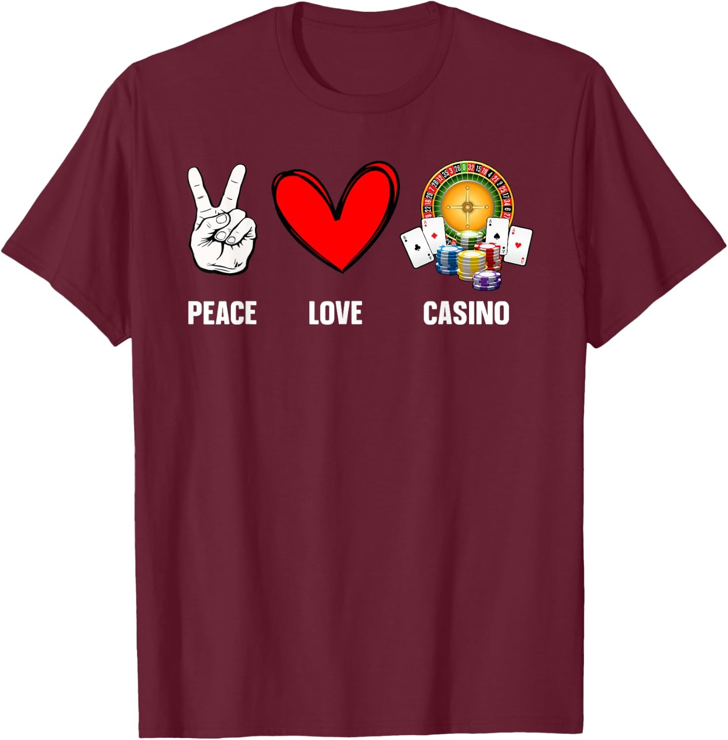 Funny Casino Design Women Gambling Lover Gambler T-Shirt - T-Shirt | Maroon