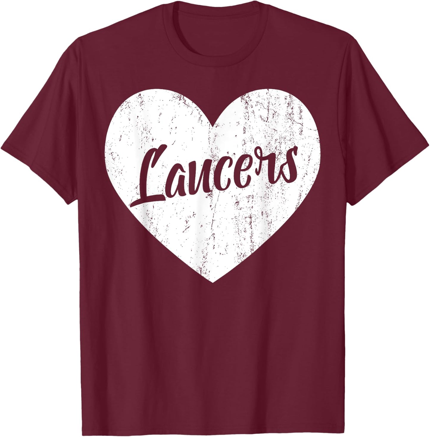 Lancers School Sports Fan Team Spirit Mascot Heart Gift T-Shirt - T-Shirt | Maroon