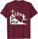 I run to Jesus Shirt Running Jogging Religious Christian BW1 T-Shirt - T-Shirt | Maroon