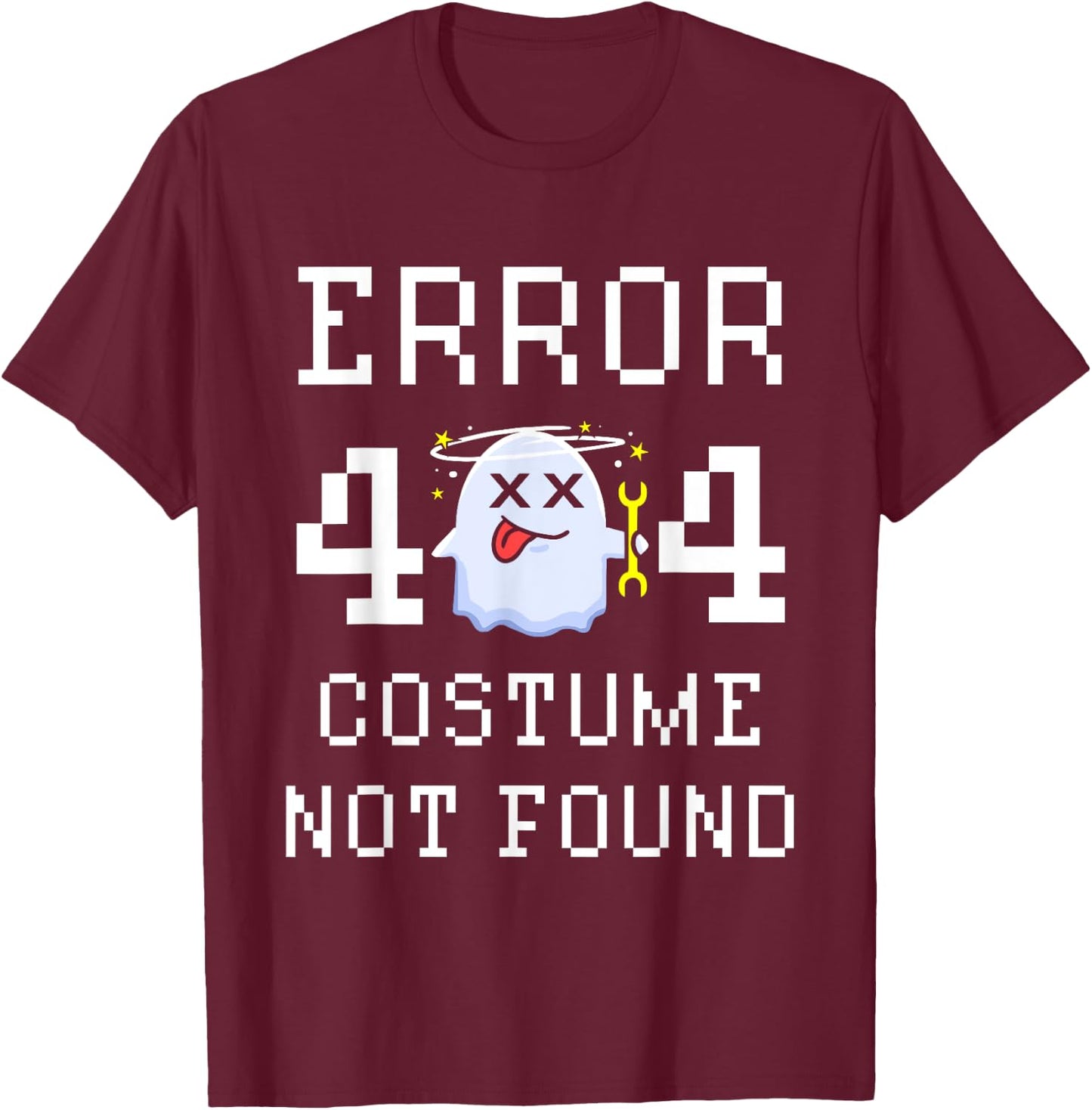 Error 404 Costume Not Found Gamer Halloween T-Shirt - T-Shirt | Maroon