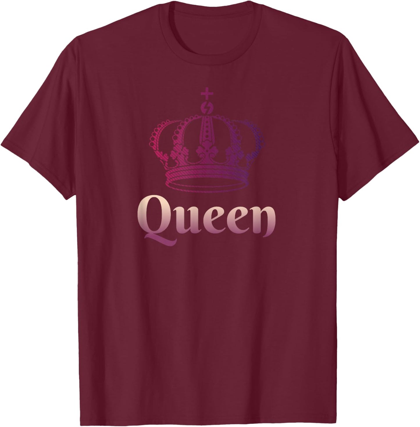 Queen Crown t shirt; Crown t shirt; T-Shirt - T-Shirt | Maroon