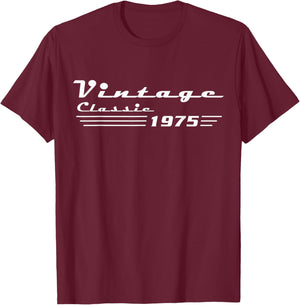 Classic 51 Birthday Decorations Men 51yr 1975 51th Birthday T-Shirt - T-Shirt | Maroon