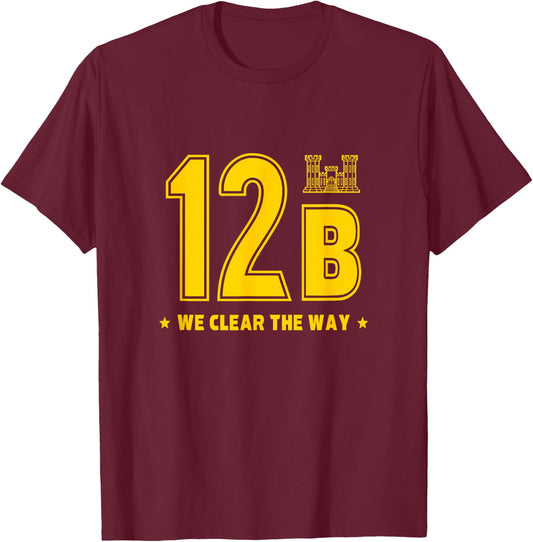 12 Bravo Army Combat Engineer Soldier T-Shirt - T-Shirt | Maroon
