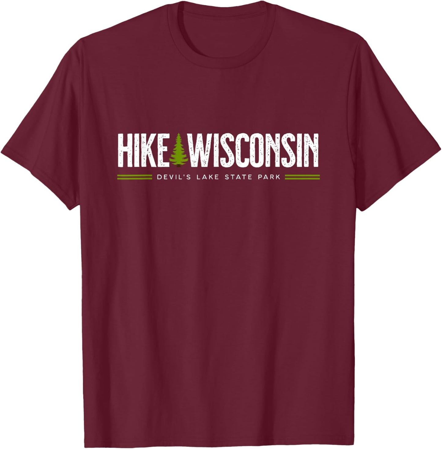 Wisconsin Devil's Lake State Park Hike Tree Retro Graphic T-Shirt - T-Shirt | Maroon