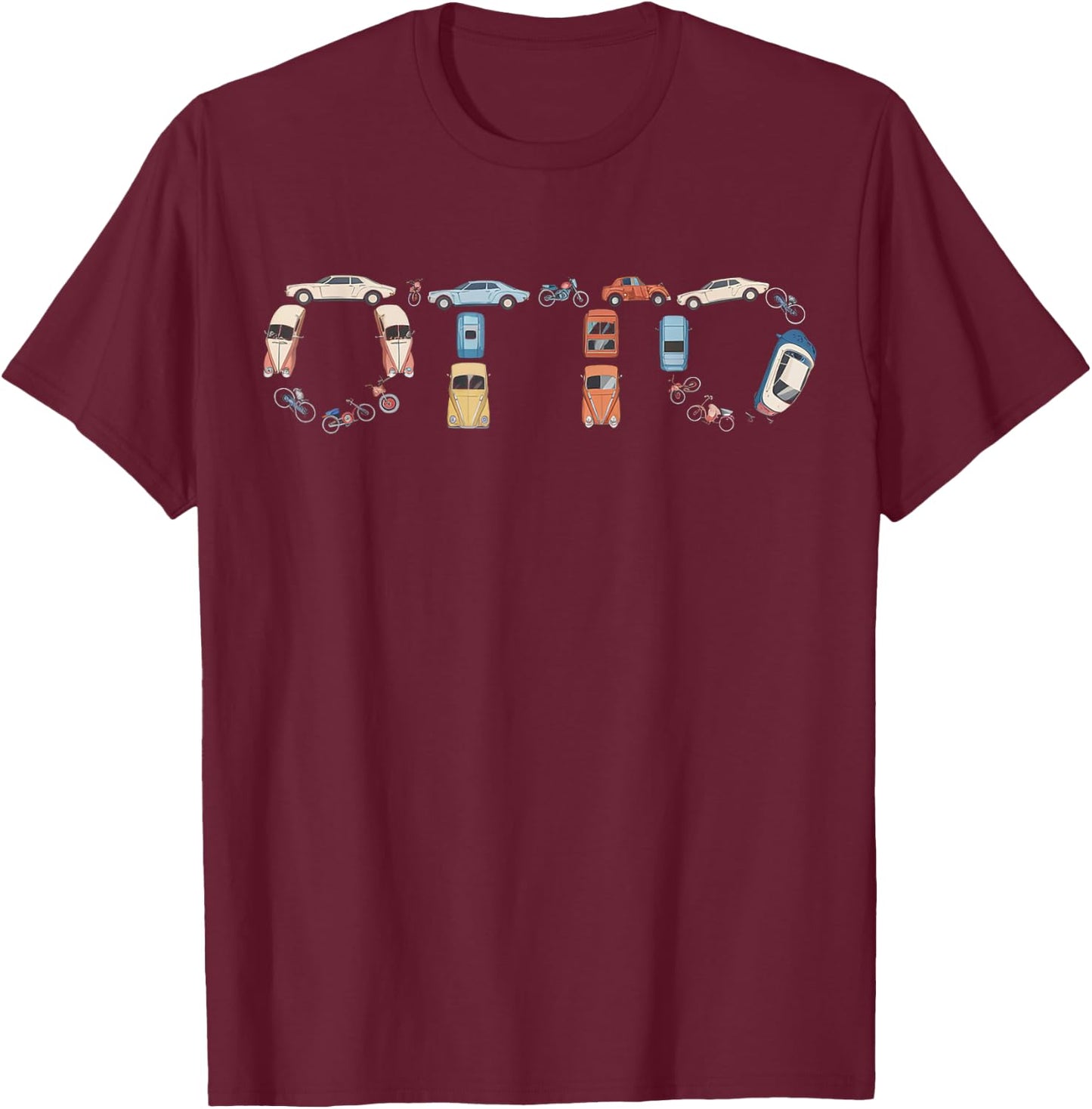 Otto Custom Name Personalized Classic Cars Boys Women Men T-Shirt - T-Shirt | Maroon
