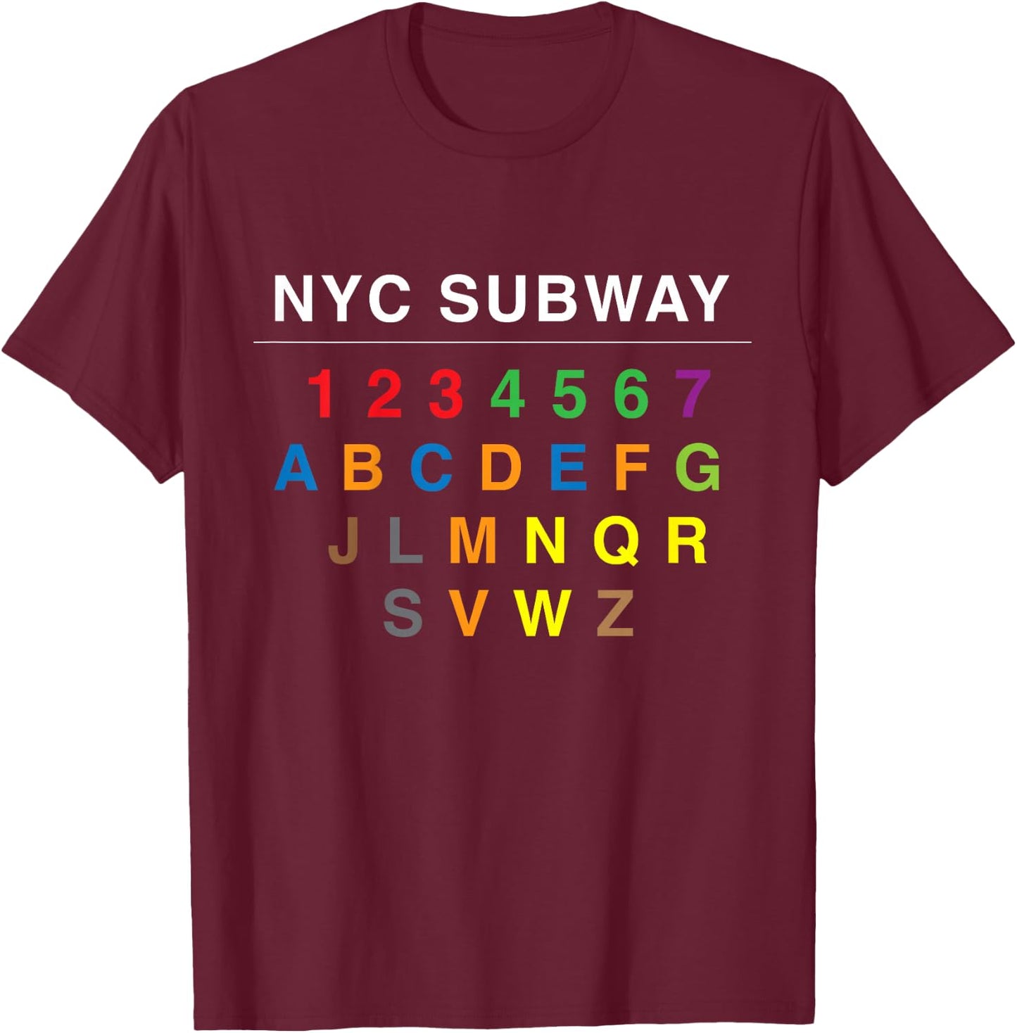 NYC Subways for Kids T-Shirt - T-Shirt | Maroon
