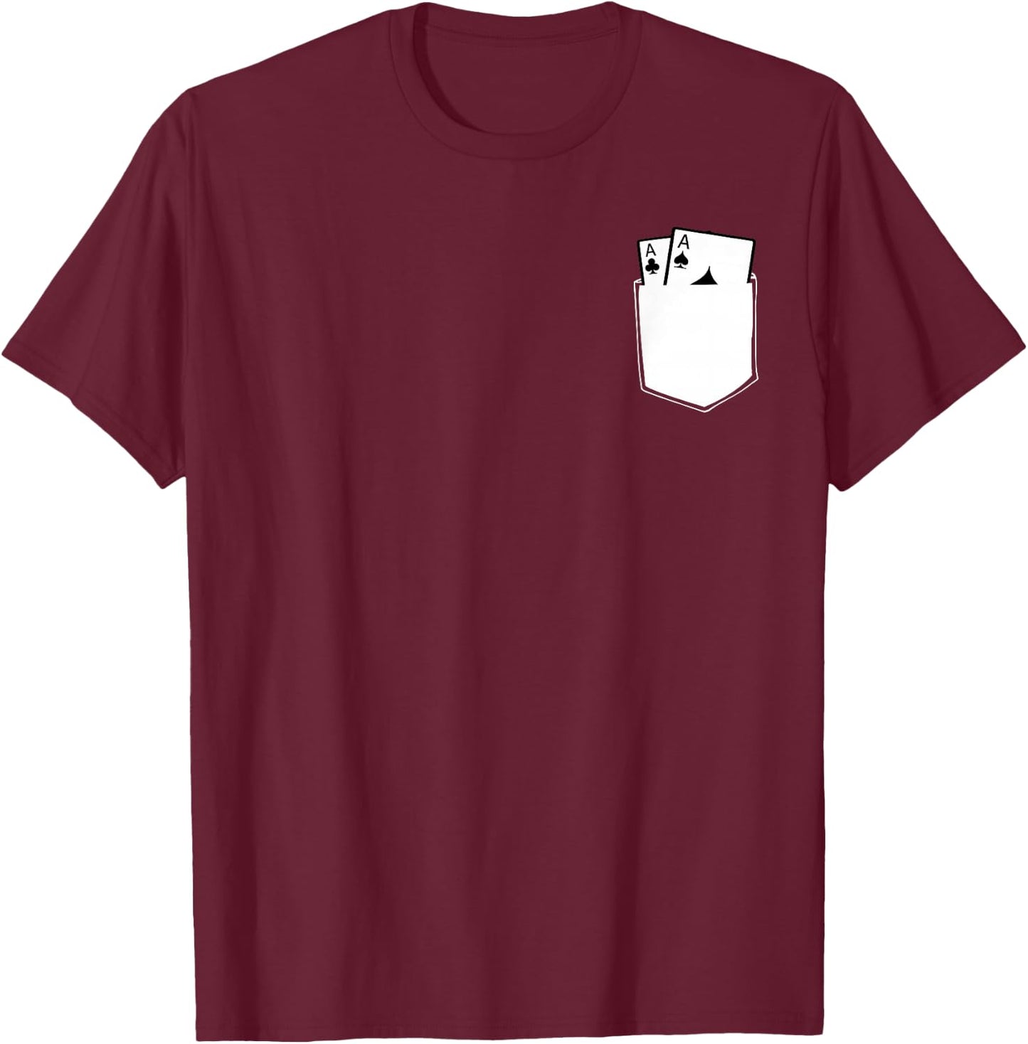 Las Vegas Aces Pocket Aces Poker Spades & Clubs Casino Gift T-Shirt - T-Shirt | Maroon