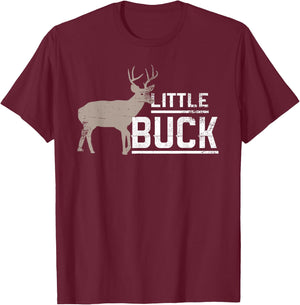 Father Son Hunting Shirts By DSR Little Buck Men XS Regular Small 21 inches 17.5 Short Sleeve Black T-Shirt - T-Shirt | Maroon
