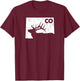 Colorado Elk Hunting Shirt - Bull Elk State Shape T-Shirt - T-Shirt | Maroon