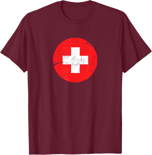 Medical Nurse Doctor Costume Uniform Red Cross Vintage Retro T-Shirt - T-Shirt | Maroon