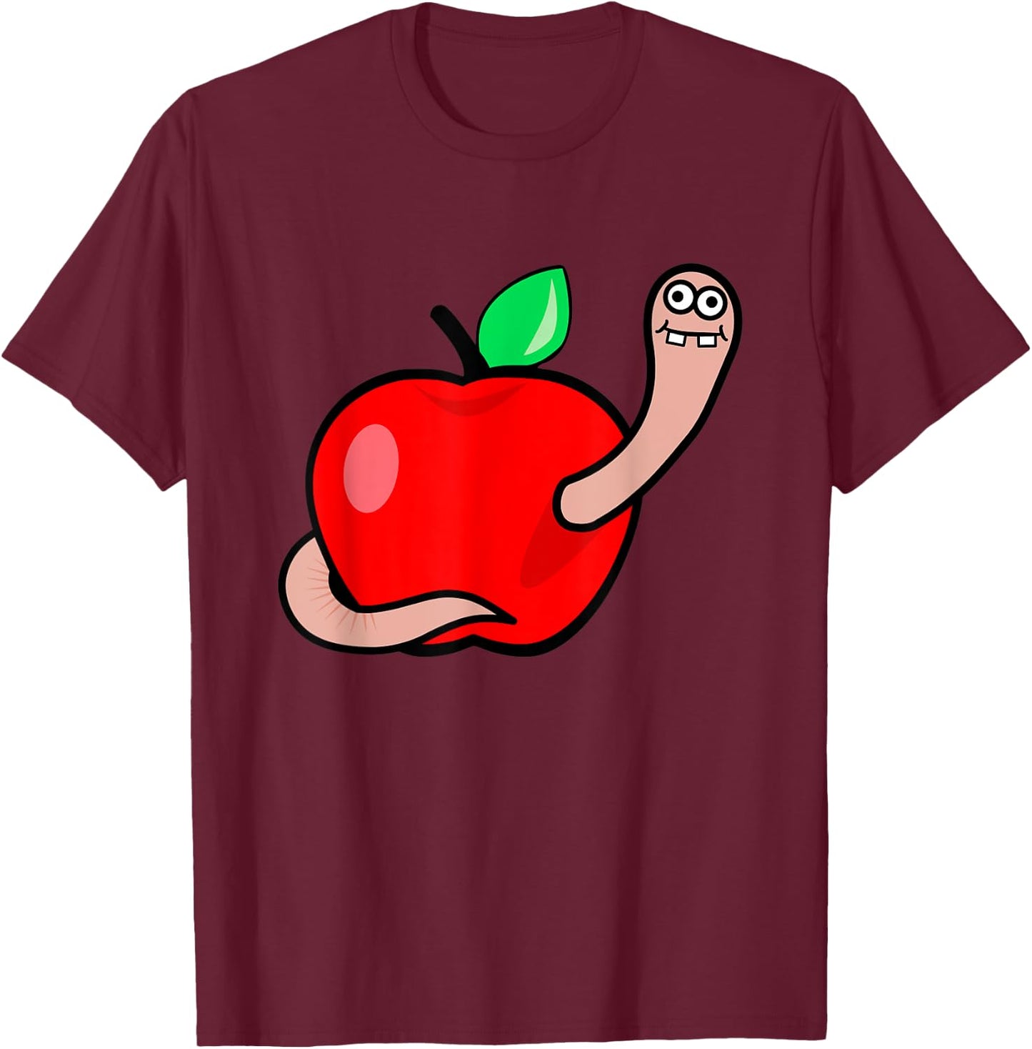 Worm in apple Gift shirt T-Shirt - T-Shirt | Maroon