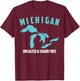 Cool Michigan Unsalted & Shark Free | Funny Fishermen Gift T-Shirt - T-Shirt | Maroon