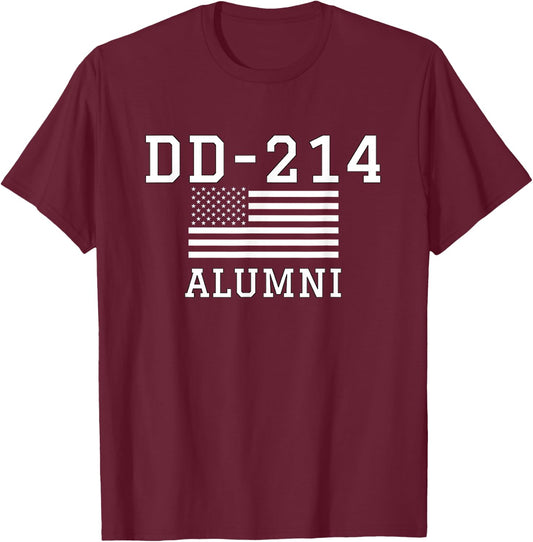 Patriotic DD-214 Alumni T-Shirt - T-Shirt | Maroon