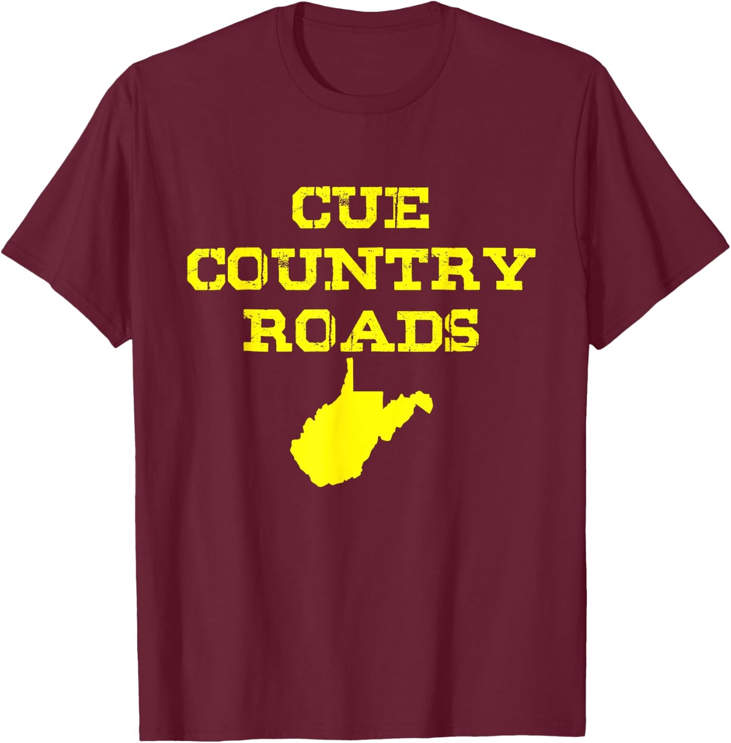 Cue Country Roads Blue and Gold T-Shirt - T-Shirt | Maroon