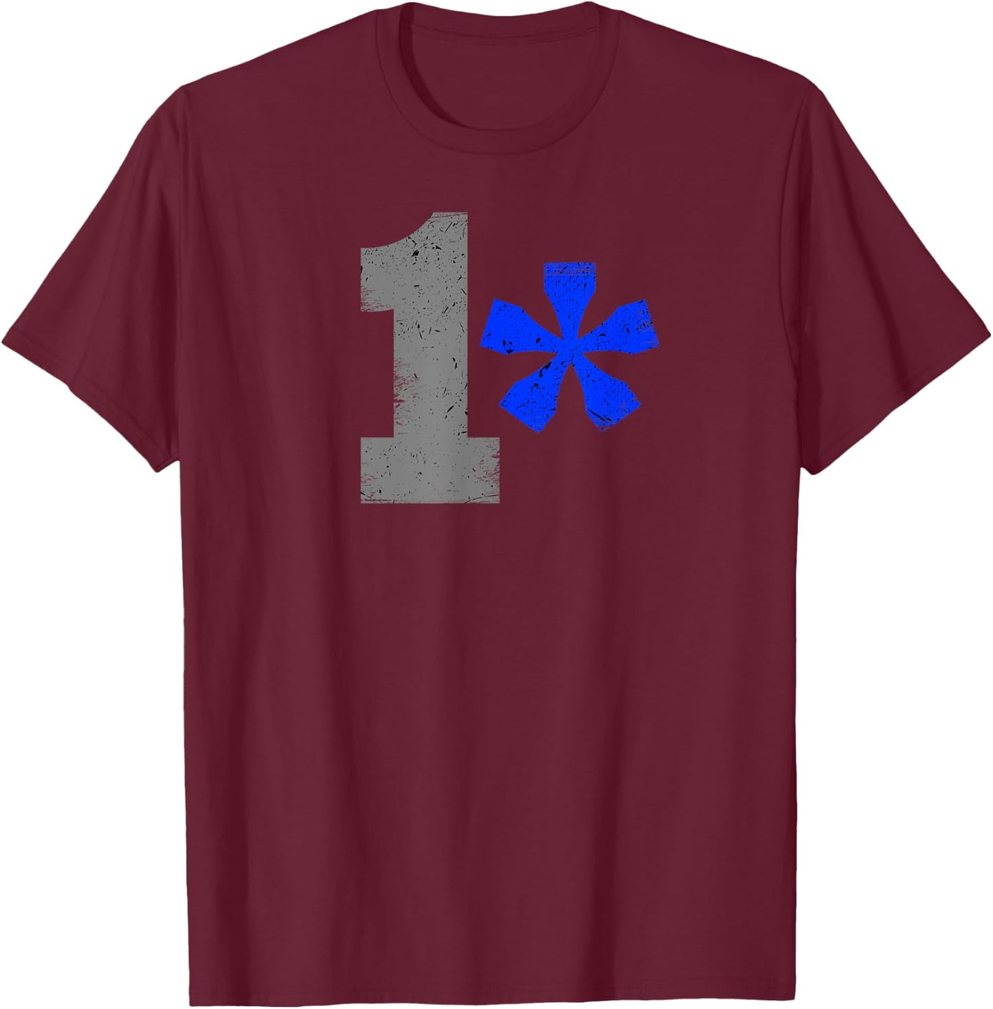 Police Officer Gift 1 Asterisk Thin Blue Line T-Shirt - T-Shirt | Maroon