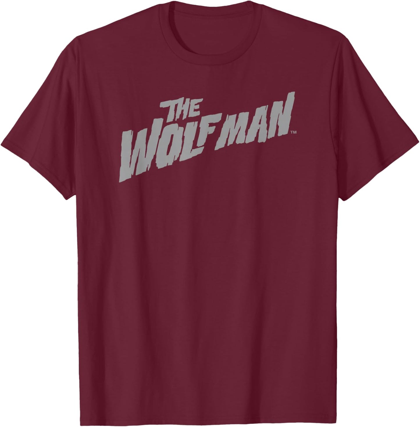 The Wolf Man Original with Grey Font T-Shirt - T-Shirt | Maroon