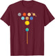 Earth Billiard Ball Strucking Planets Funny Pool T-Shirt - T-Shirt | Maroon