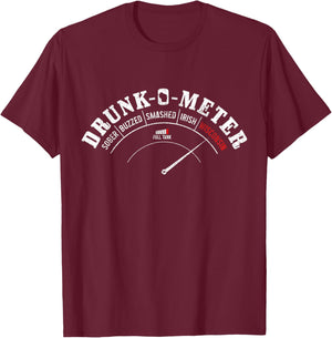 Wisconsin Drunk-O-Meter Funny Drinking Party Pride T-Shirt - T-Shirt | Maroon