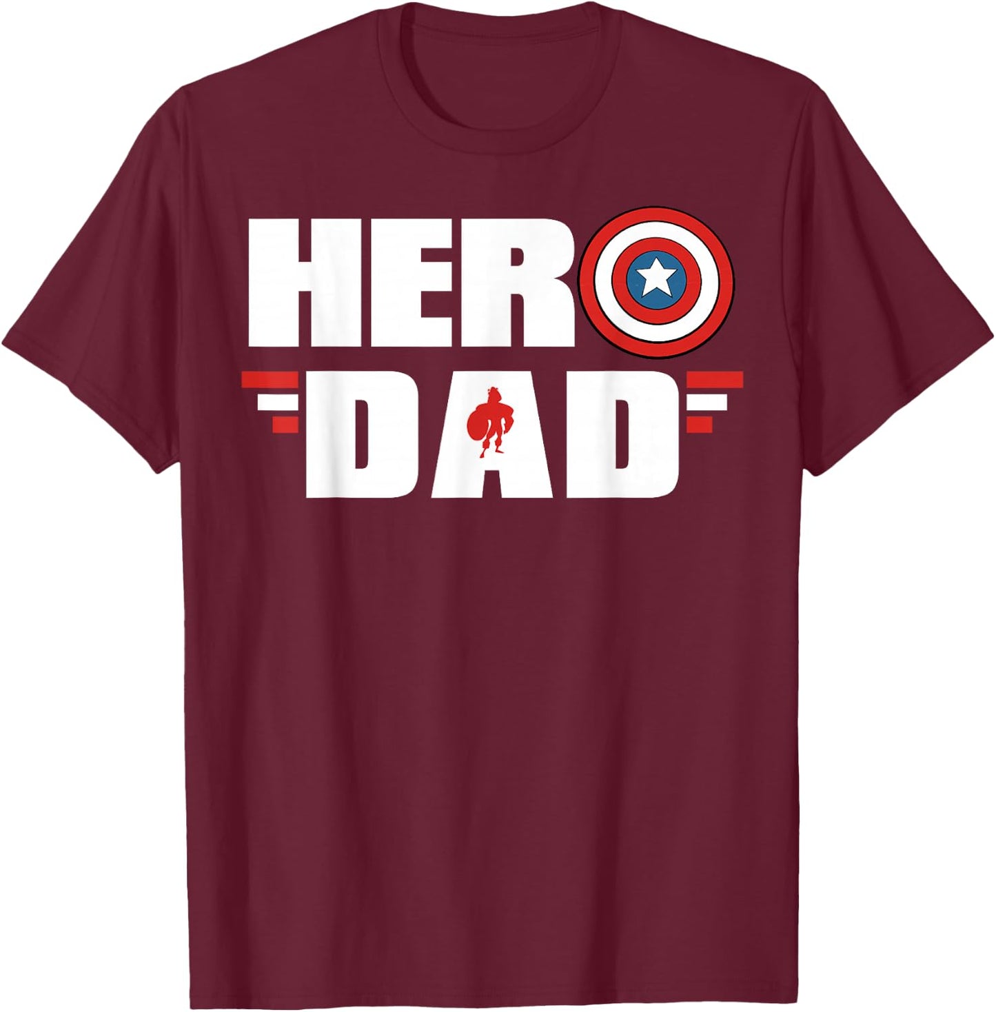 Marvel Father's Day Captain America Shield Hero Dad Logo T-Shirt - T-Shirt | Maroon