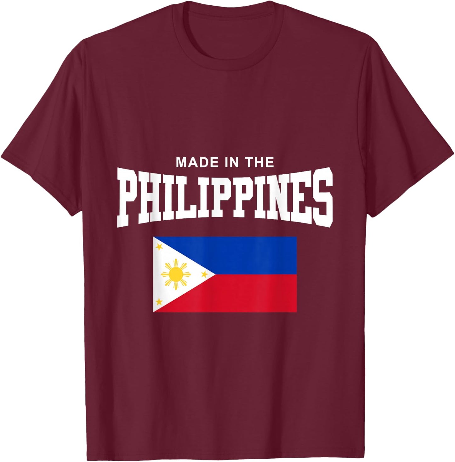 Filipino Flag Made In The Philippines T-Shirt - T-Shirt | Maroon