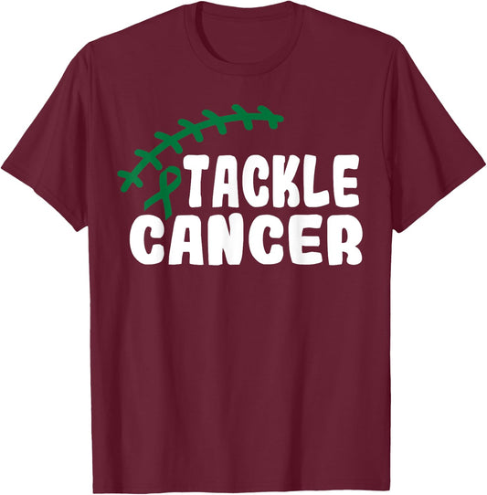 Tackle Liver Cancer Shirt For Football Lovers Fans T-Shirt - T-Shirt | Maroon