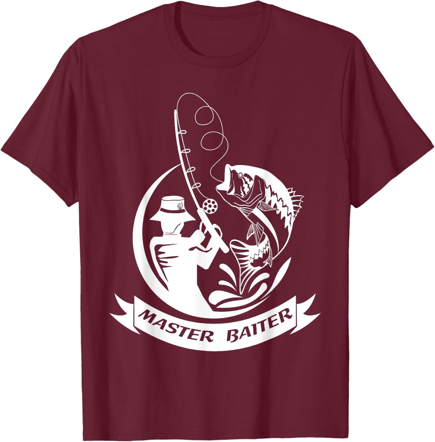 Master Baiter Fishing Hook - Funny Fisherman Gift T-Shirt - T-Shirt | Maroon