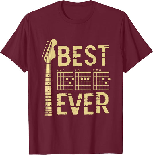 Guitarist Father Best Dad Ever D A D Chord Gifts Guitar T-Shirt - T-Shirt | Maroon