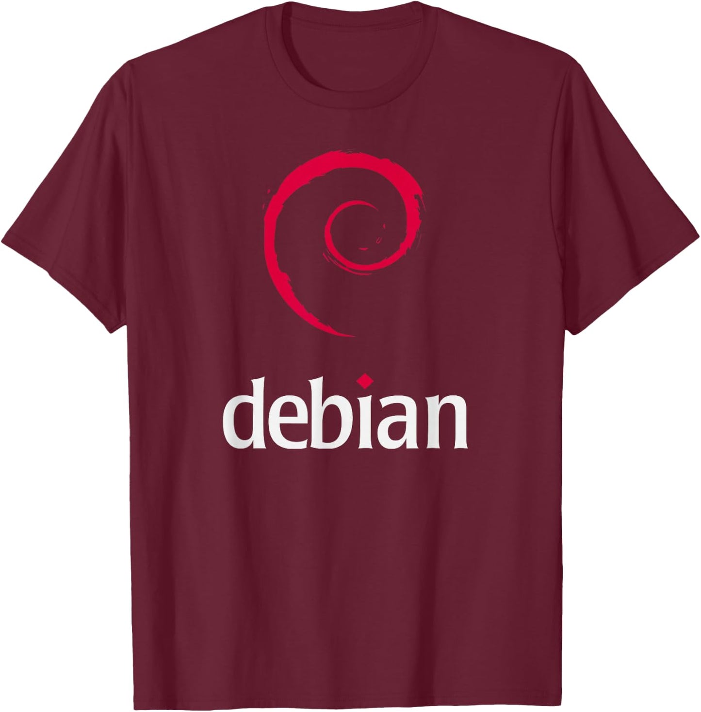 Linux Lover Debian Tagline Spiral Logo OpenSource Os T-Shirt - T-Shirt | Maroon