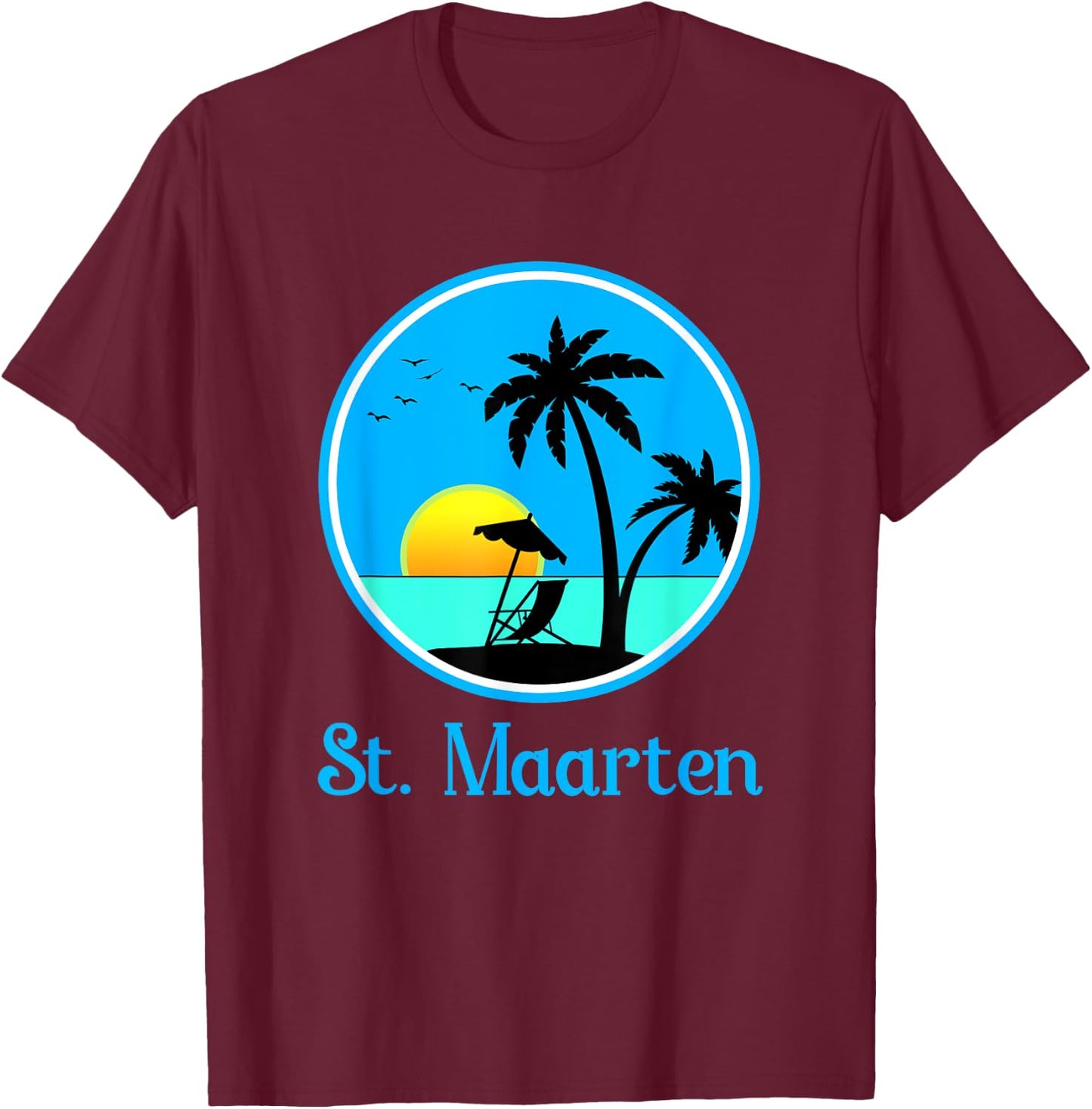 St. Maarten Souvenir Vacation Gift T-Shirt - T-Shirt | Maroon