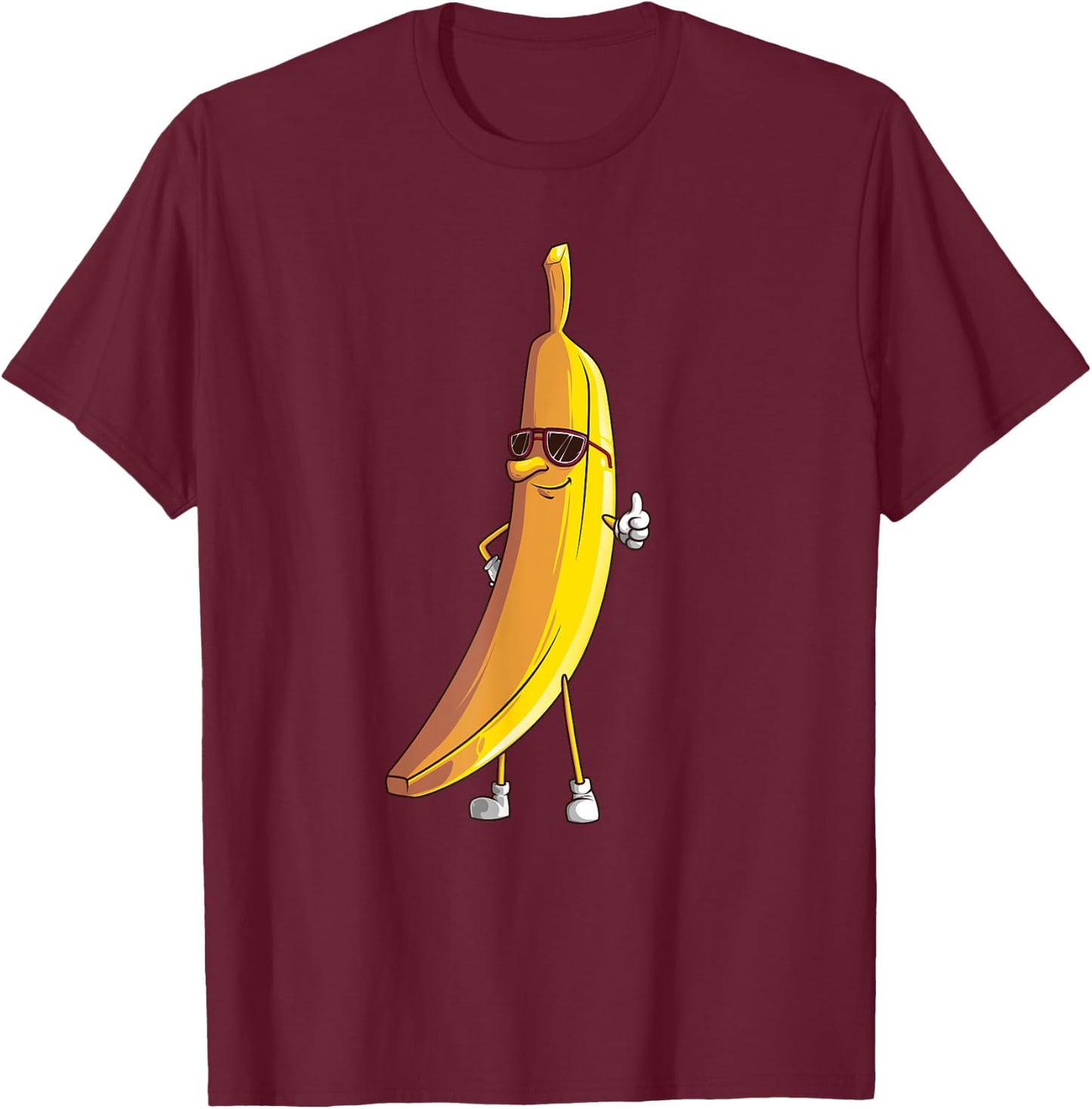 Cool Banana Wearing Sunglasses | Funny Fruit Eyewear Gift T-Shirt - T-Shirt | Maroon