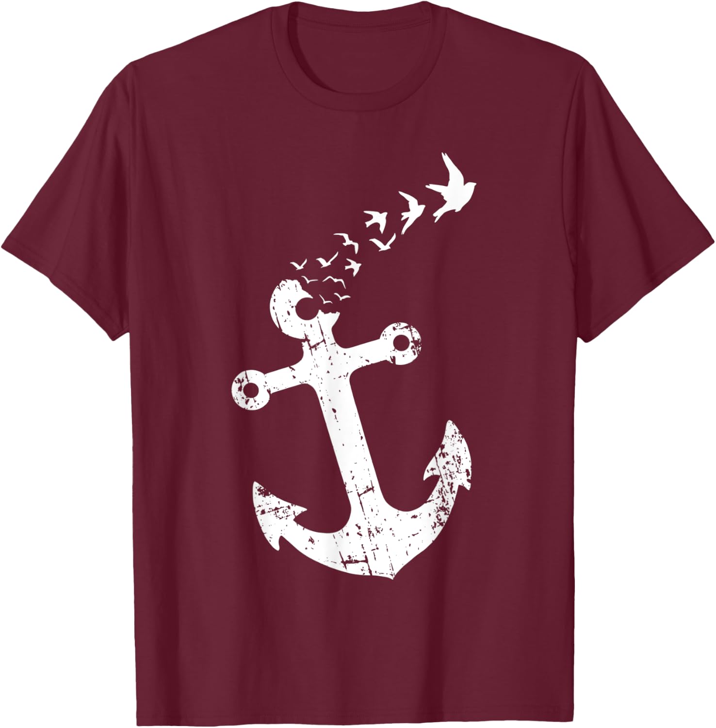 Free Indeed - Novelty Anchor T-Shirt - T-Shirt | Maroon