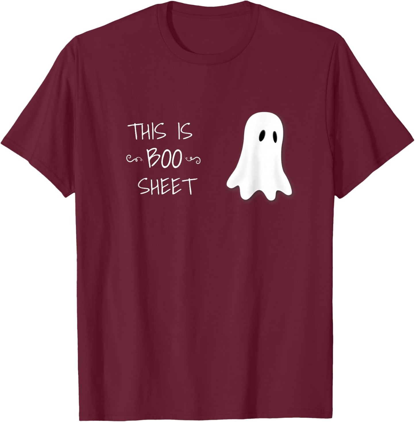 Funny Halloween ghost This is Boo Sheet T-Shirt - T-Shirt | Maroon
