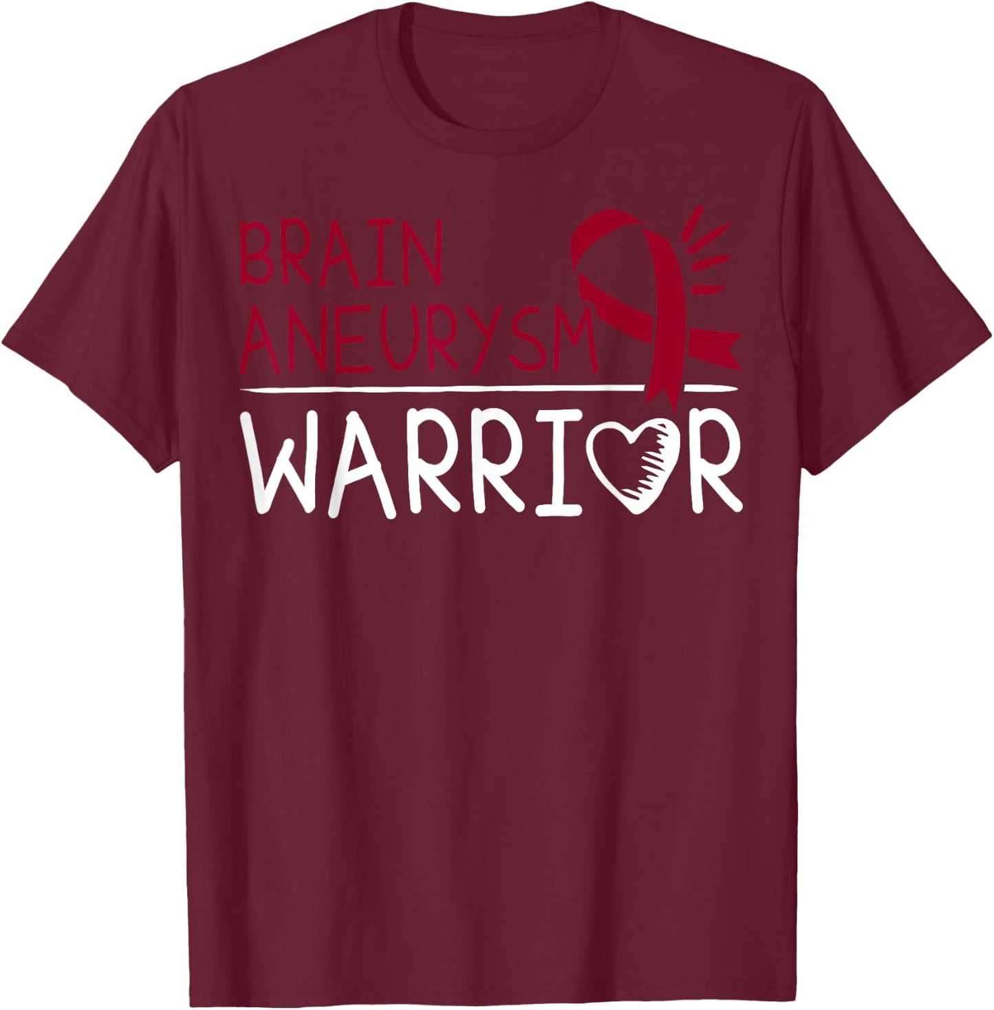 Brain Aneurysm Gift - Burgundy Awareness Ribbon T-Shirt - T-Shirt | Maroon