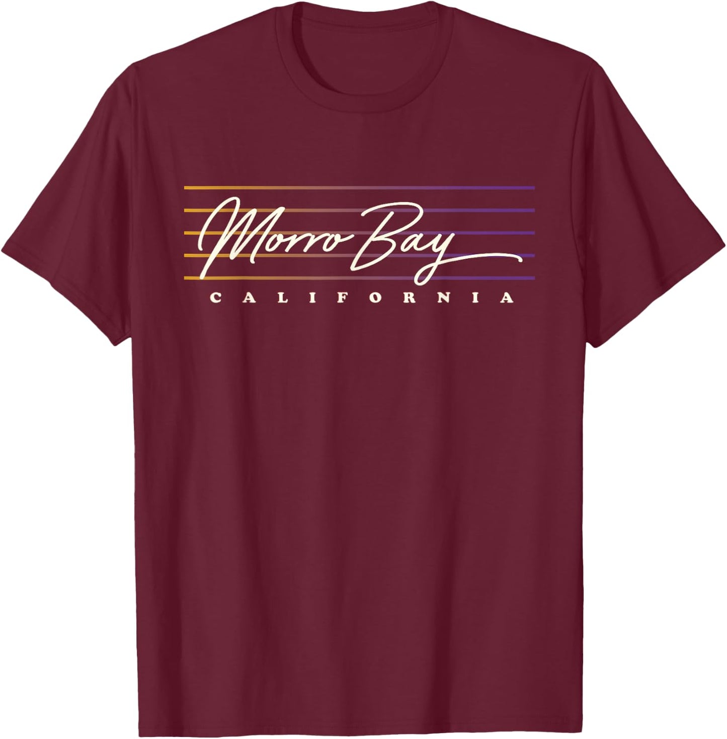 Nostalgic Retro Style Morro Bay T-Shirt - T-Shirt | Maroon