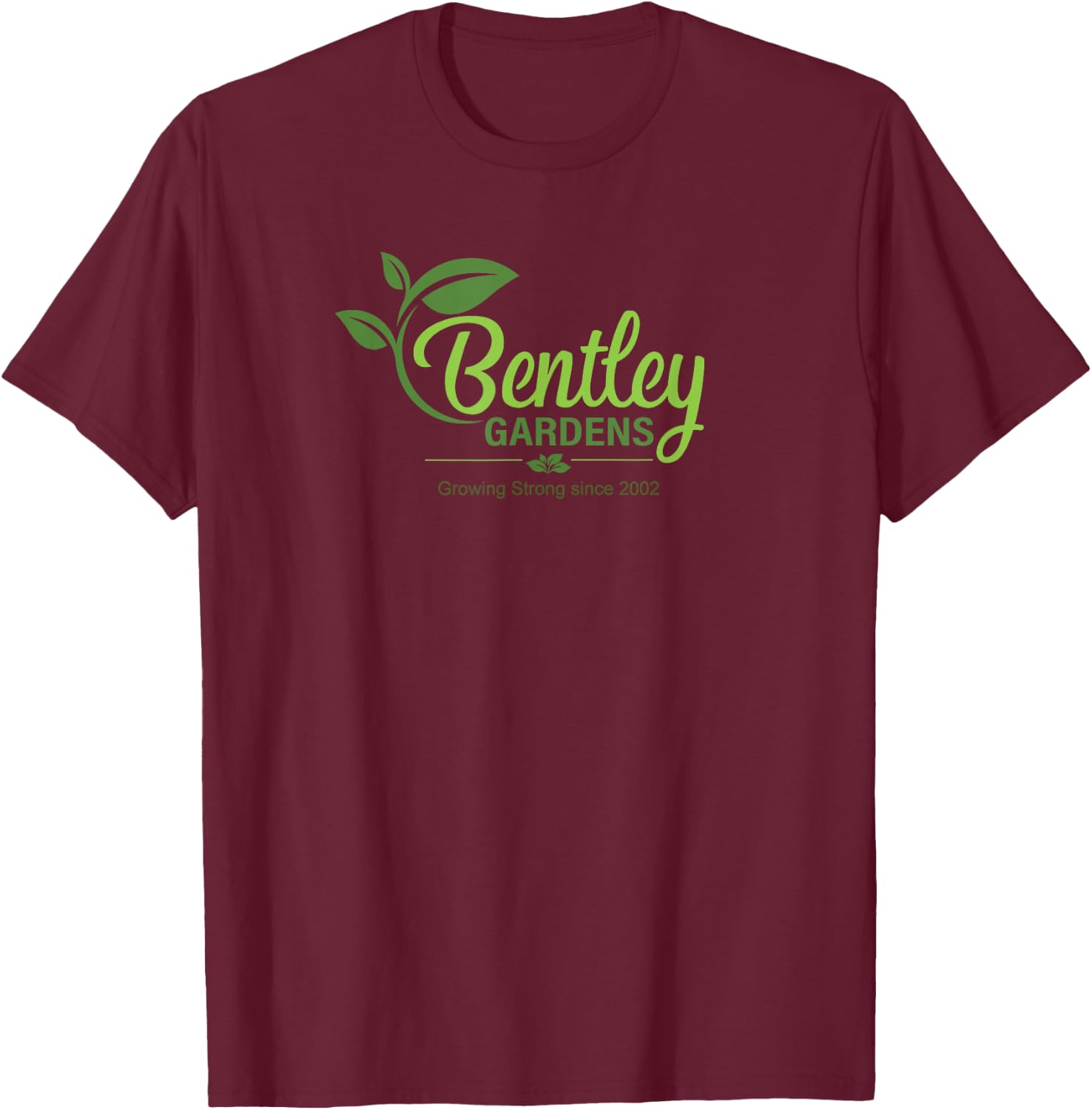 Growing Strong Since 2002 Garden Nursery Logo Design T-Shirt - T-Shirt | Maroon
