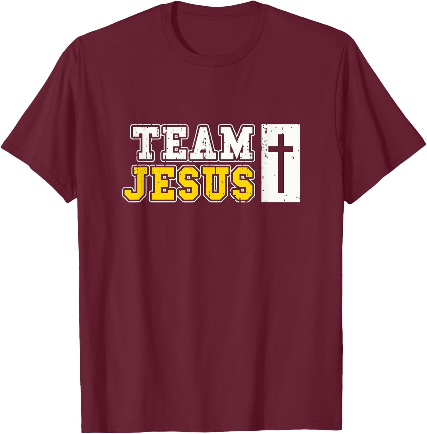TEAM JESUS | Funny Christian, Biblical Bible Humor T-Shirt - T-Shirt | Maroon