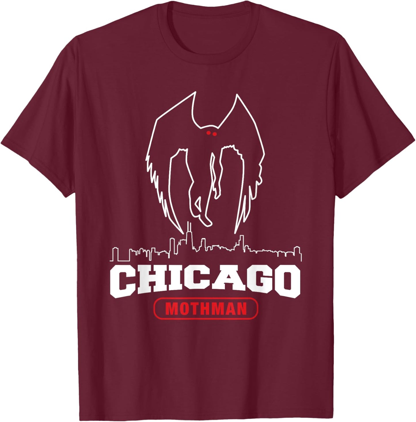 Mothman Shirt for Chicago Monster Fans T-Shirt - T-Shirt | Maroon