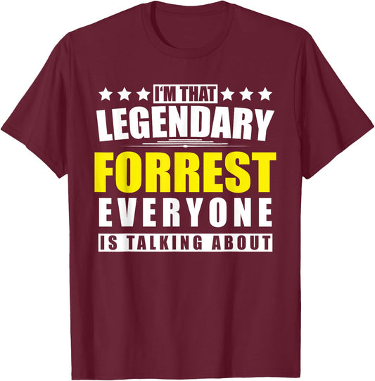 Name Forrest First Name Gifts - Funny Personalized Gift T-Shirt - T-Shirt | Maroon